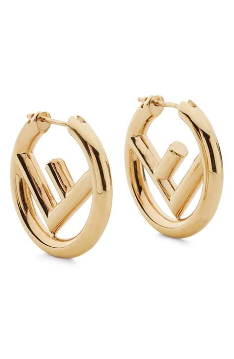 fendi single earring|Fendi small hoop earrings.